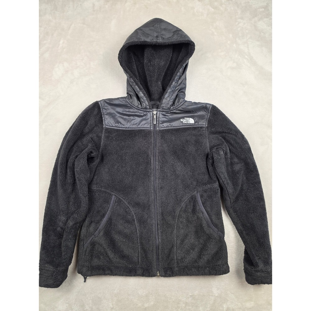 The North Face Fleece Hoodie Womens Small Black Full Zip Jacket Outdoor Pilling